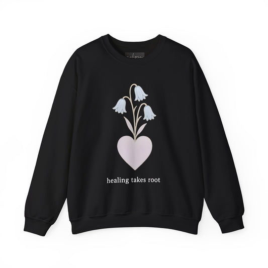 Bluebell flower- Healing Takes Root Sweatshirt - Heavy Blend™ Crewneck for Comfort and Wellness
