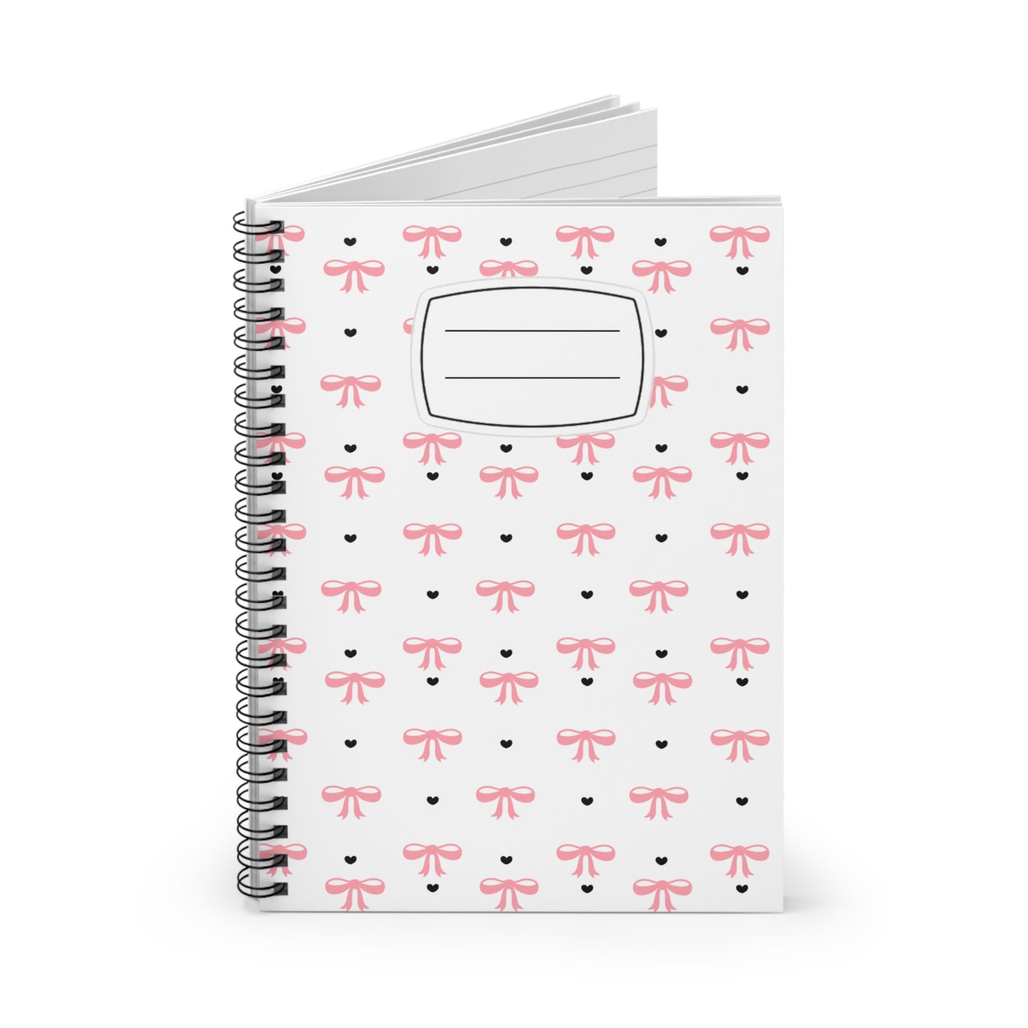 Charming Bow Spiral Notebook - Perfect for journaling, sketching, notes, gifts, back to school