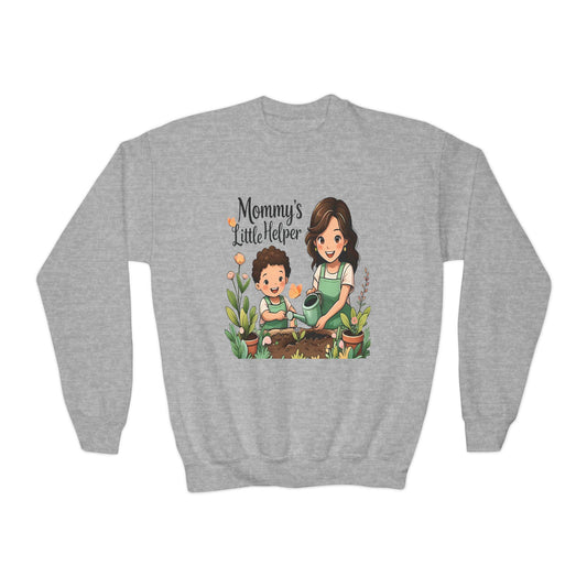 مساعدة الأم الصغيرة - سويت شيرت بياقة دائرية للأطفال - هدية بستنة لطيفة للأطفال