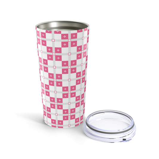Chic Pink Patterned Tumbler 20oz | Stylish Travel Mug, Coffee Cup, Gift for Her, Birthday, Wedding, Home Office