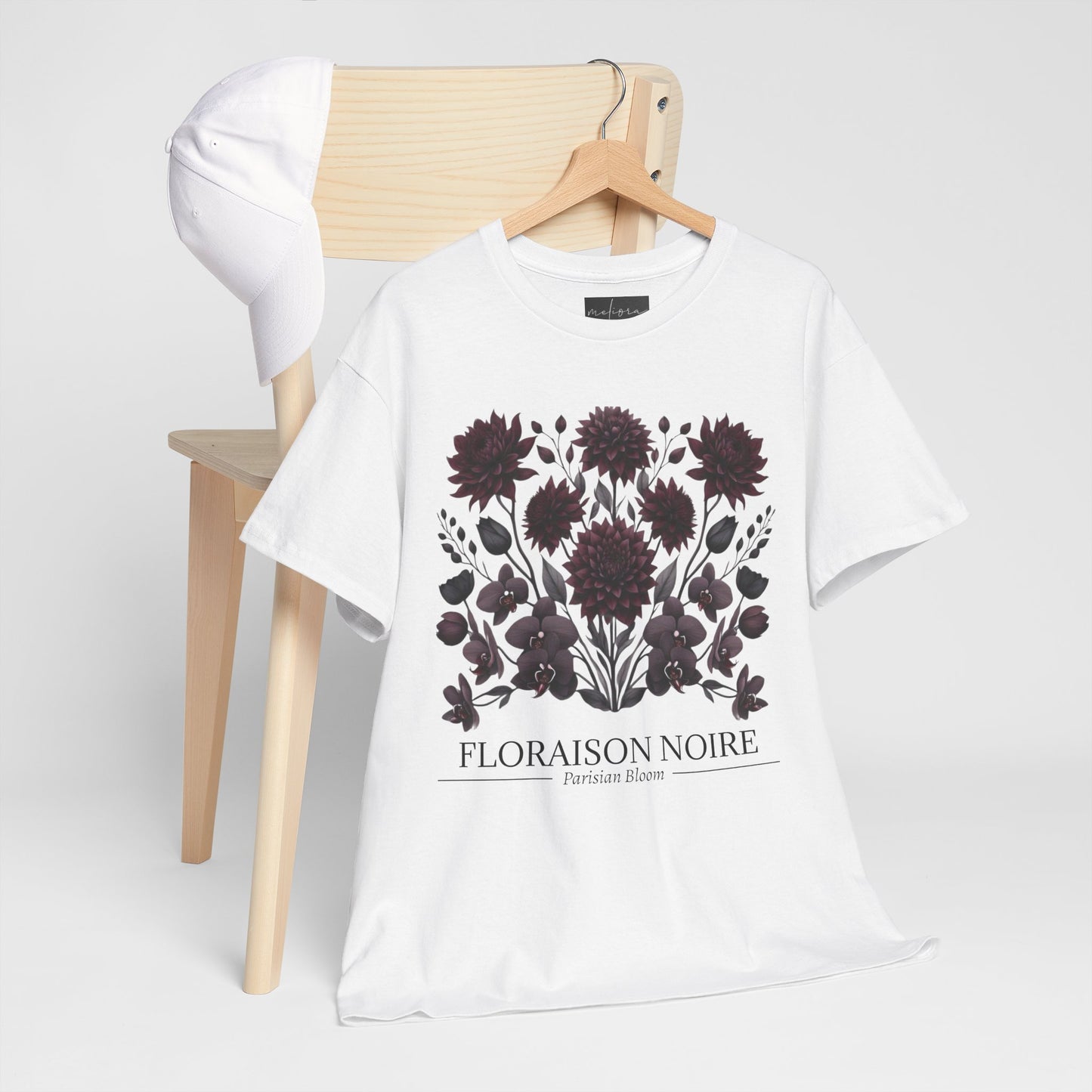 Floral Artwork Unisex Heavy Cotton Tee, Stylish T-Shirt for Garden Lovers, Casual Wear, Gift for Nature Enthusiasts, Floral Print Fashion