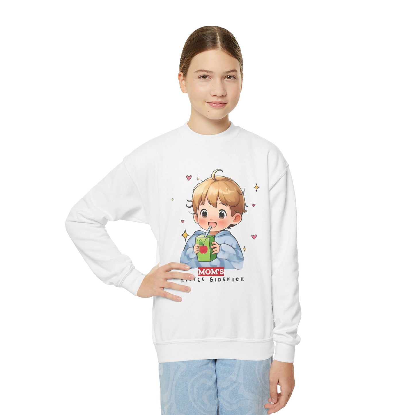"Mom's Little Sidekick" Crewneck Sweatshirt - Cozy & Fun for Kids - Perfect Gift for Birthdays & Special Occasions