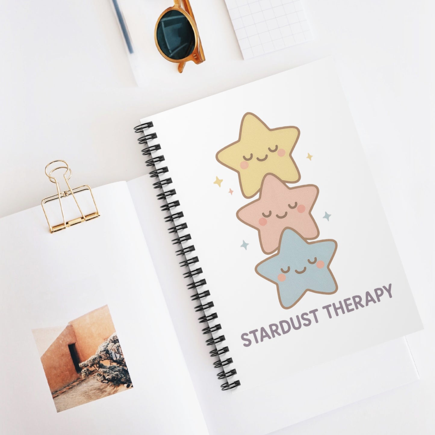Stardust Therapy Spiral Notebook - Cute Star Design, Journaling, Gift for Students, Mental Health, Inspirational, Note-taking