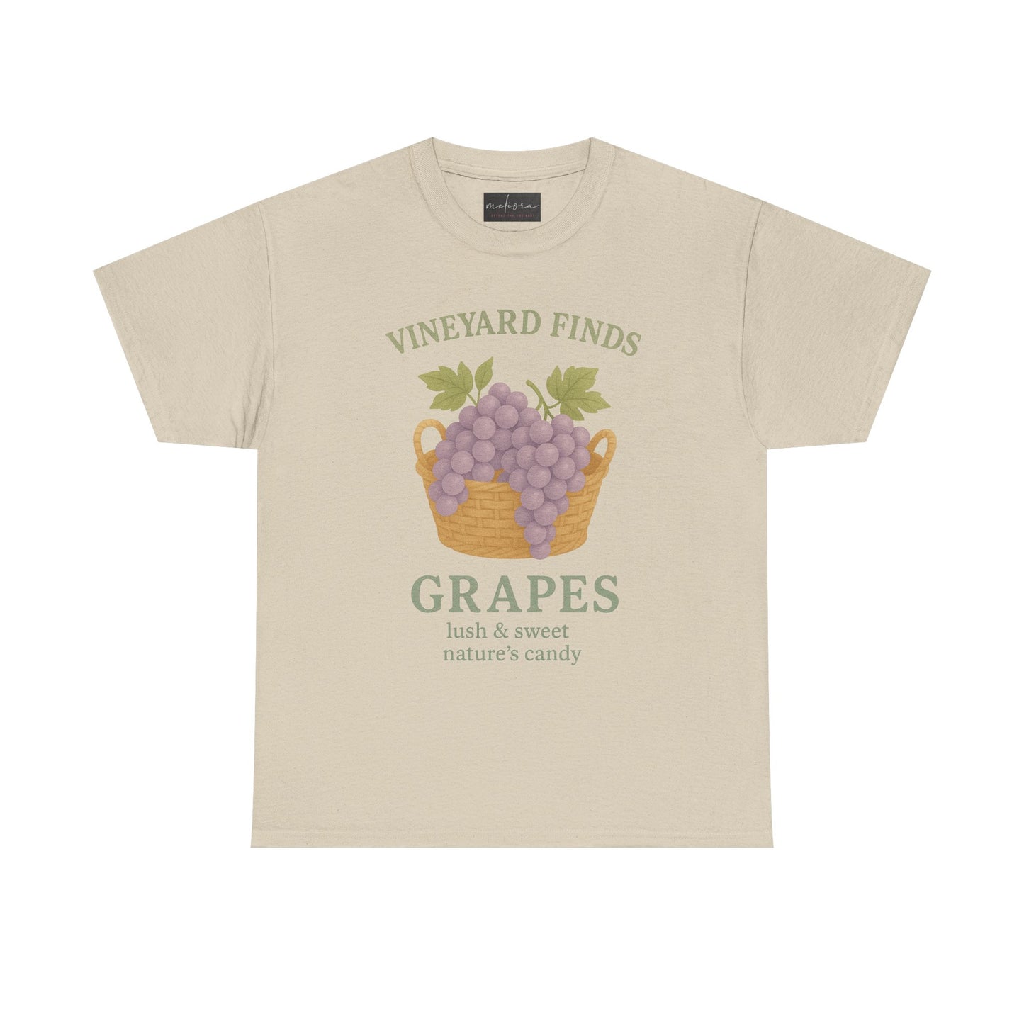 Vineyard Finds Heavy Cotton Tee - Sweet Grapes Design