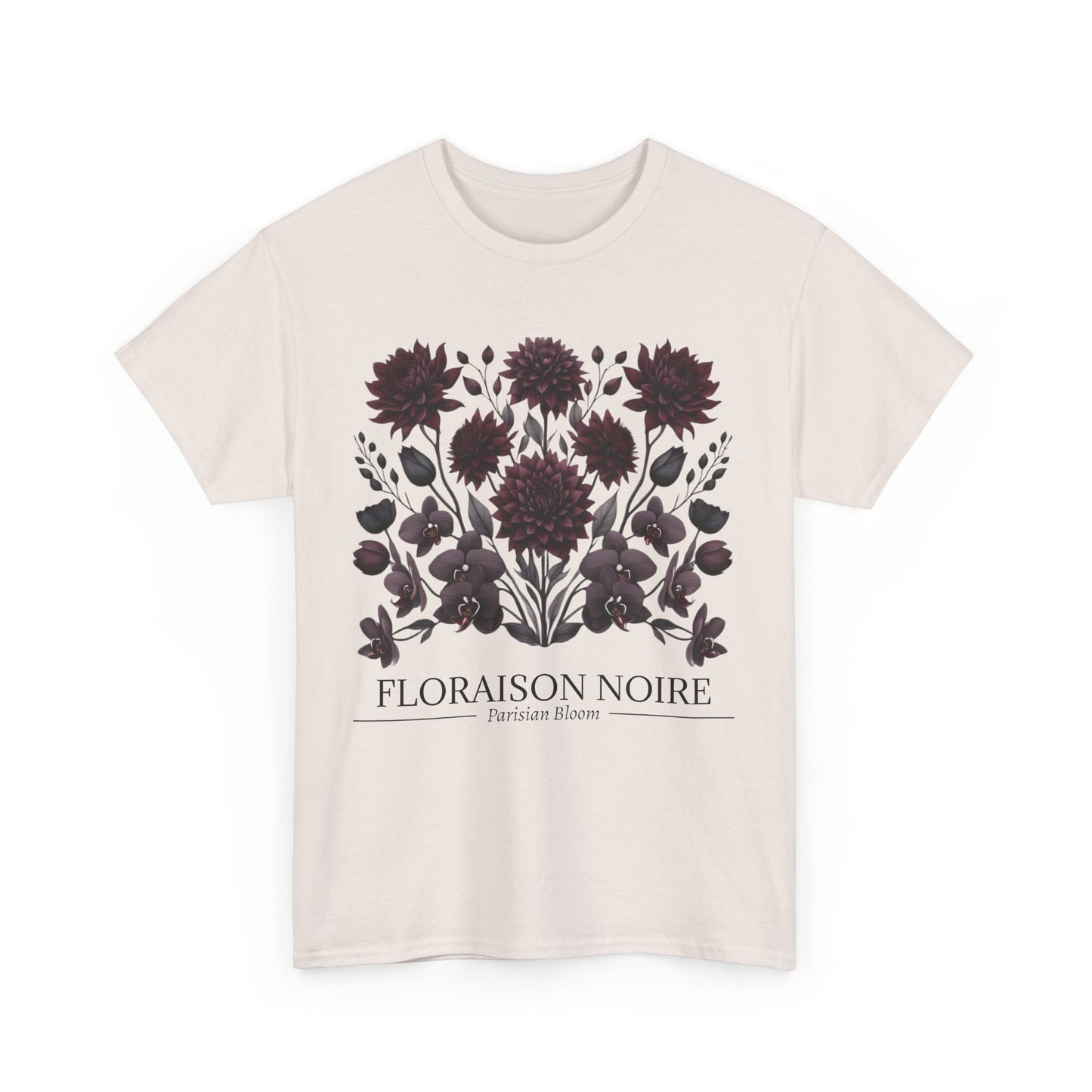 Floral Artwork Unisex Heavy Cotton Tee, Stylish T-Shirt for Garden Lovers, Casual Wear, Gift for Nature Enthusiasts, Floral Print Fashion
