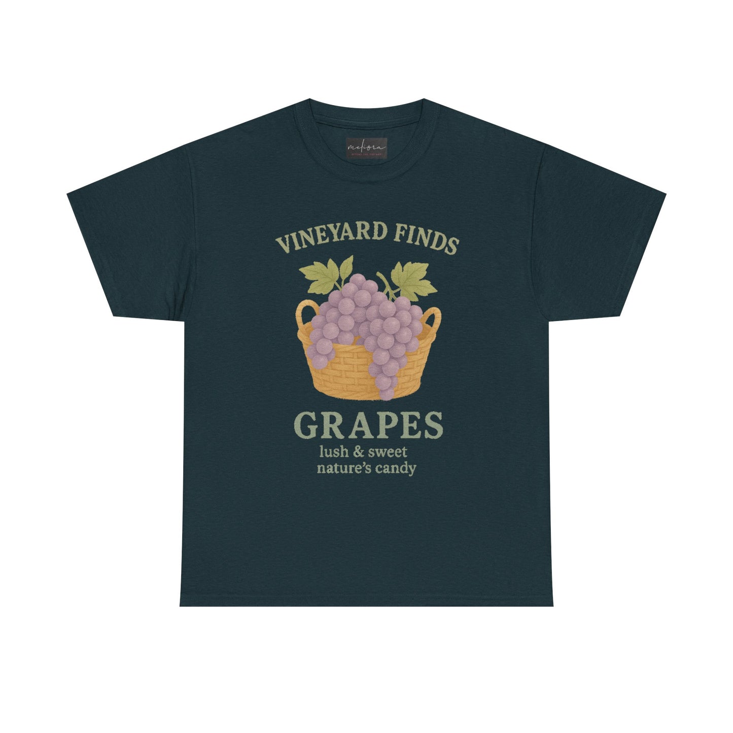 Vineyard Finds Heavy Cotton Tee - Sweet Grapes Design