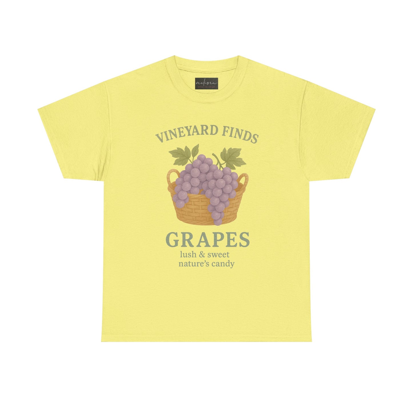 Vineyard Finds Heavy Cotton Tee - Sweet Grapes Design