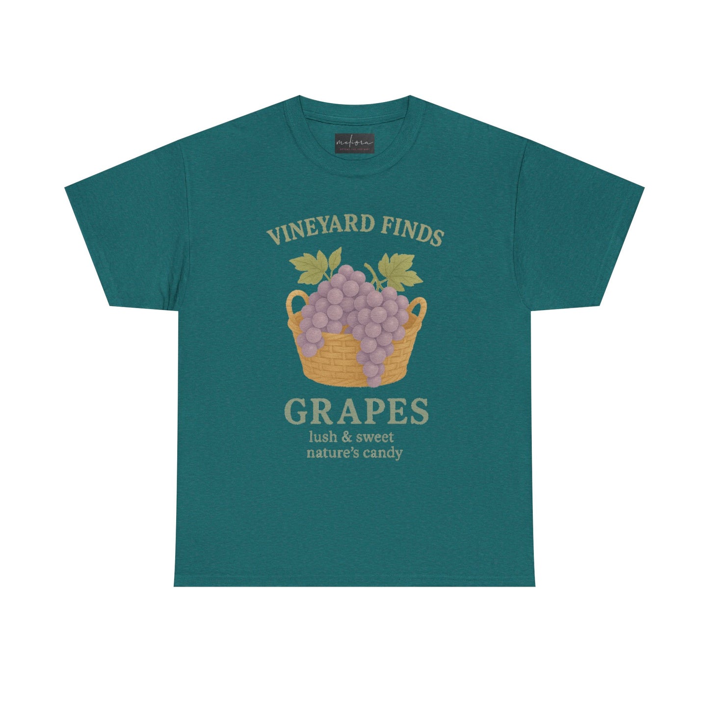 Vineyard Finds Heavy Cotton Tee - Sweet Grapes Design