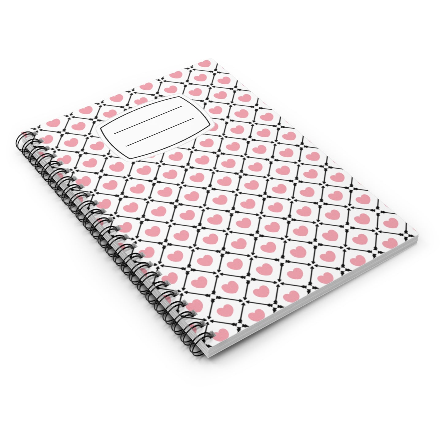 Heart-Patterned Spiral Notebook for Sweet Notes, Journaling, Back to School, Gift for Her, Cute Stationery
