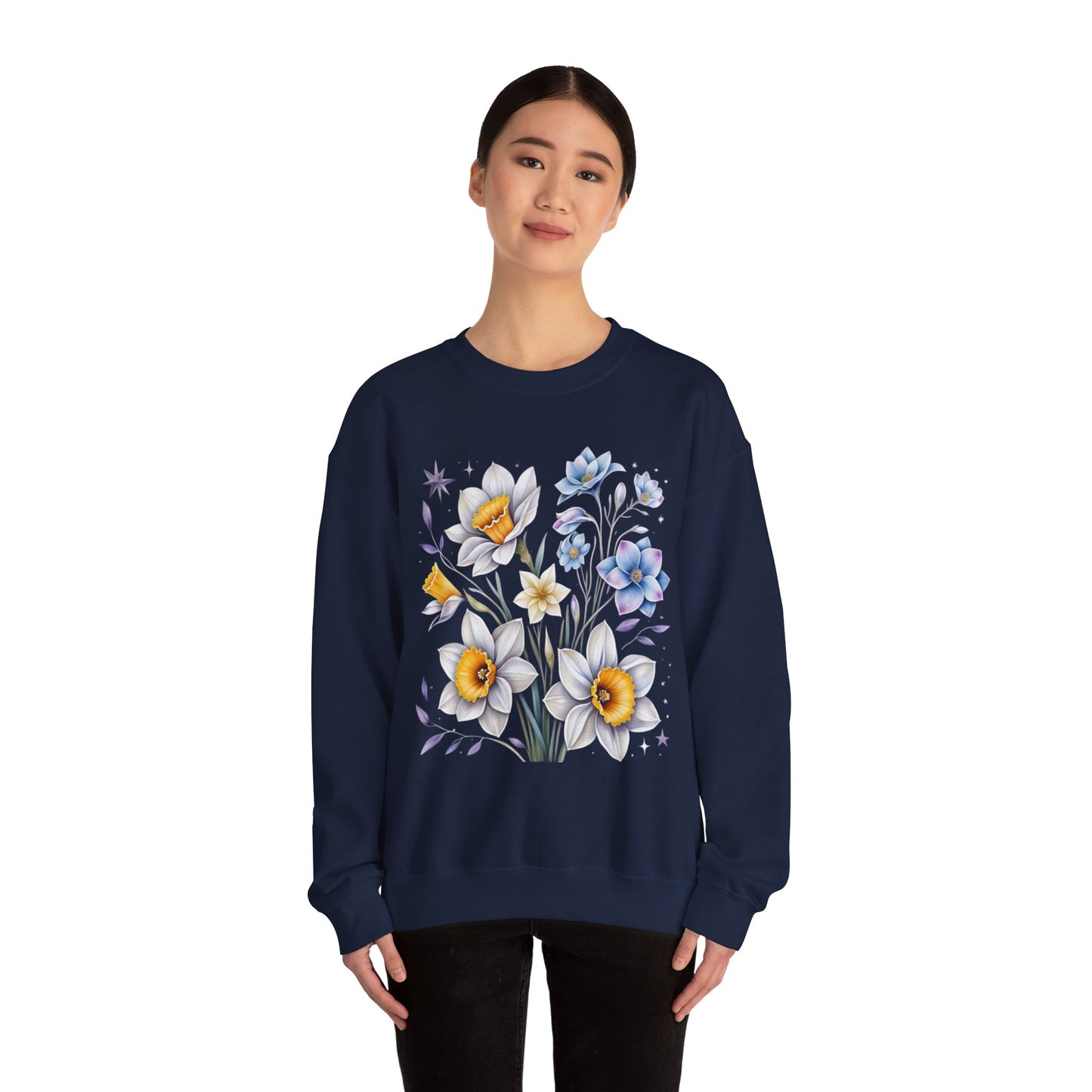 Floral Crewneck Sweatshirt | Cozy Gift for Garden Lovers, Spring Fashion, Casual Wear, Lounging at Home, Eco-Friendly Apparel