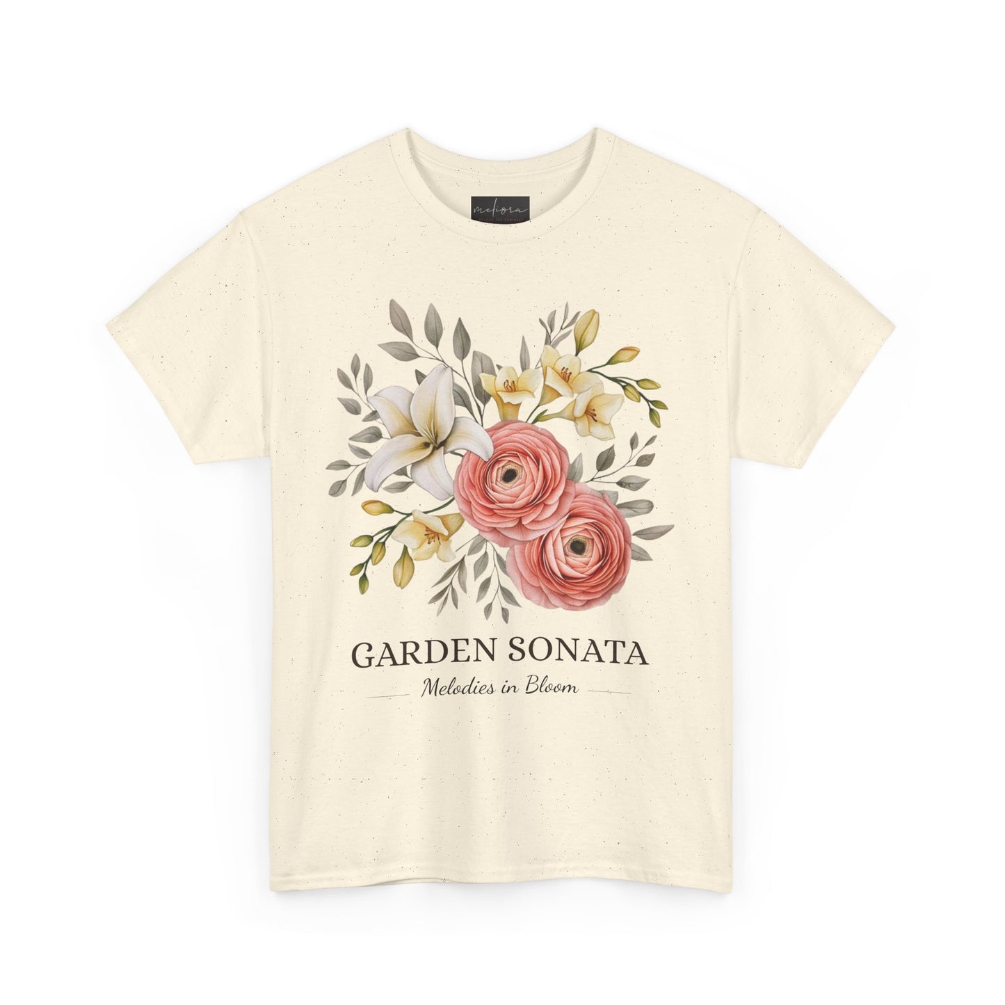 Floral Music Tee - Garden Sonata Shirt, Unisex Floral Tee, Music Lover Gift, Spring Style, Wedding Attire