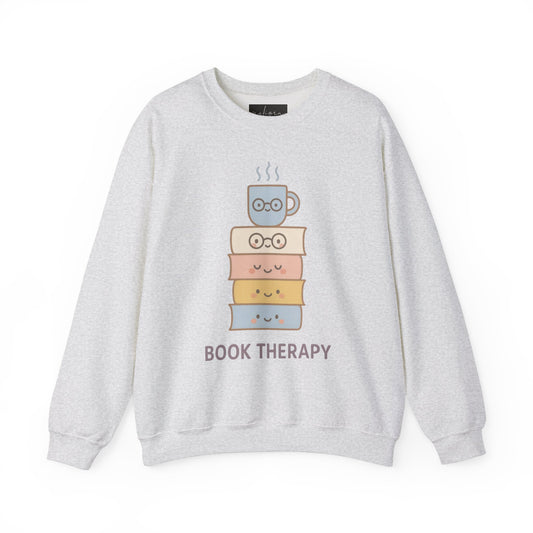 Book Therapy Crewneck Sweatshirt - Cozy Literary Gift