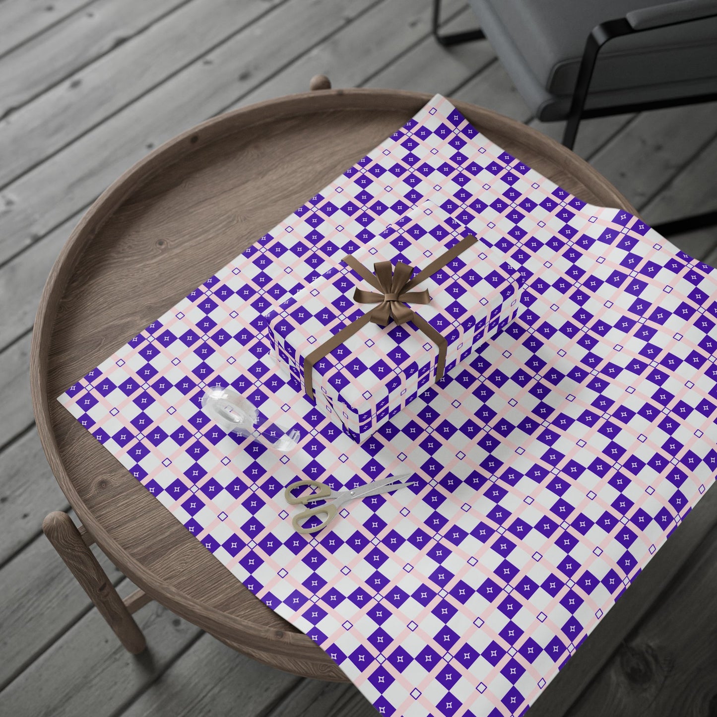 Chic Purple Pattern Wrapping Papers, Gift Wrapping, Party Supplies, Holiday Decor, Eco-Friendly Gift Wrap, Elegant Presentation
