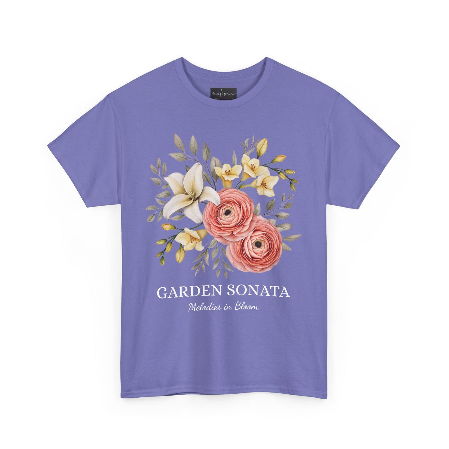 Floral Music Tee - Garden Sonata Shirt, Unisex Floral Tee, Music Lover Gift, Spring Style, Wedding Attire