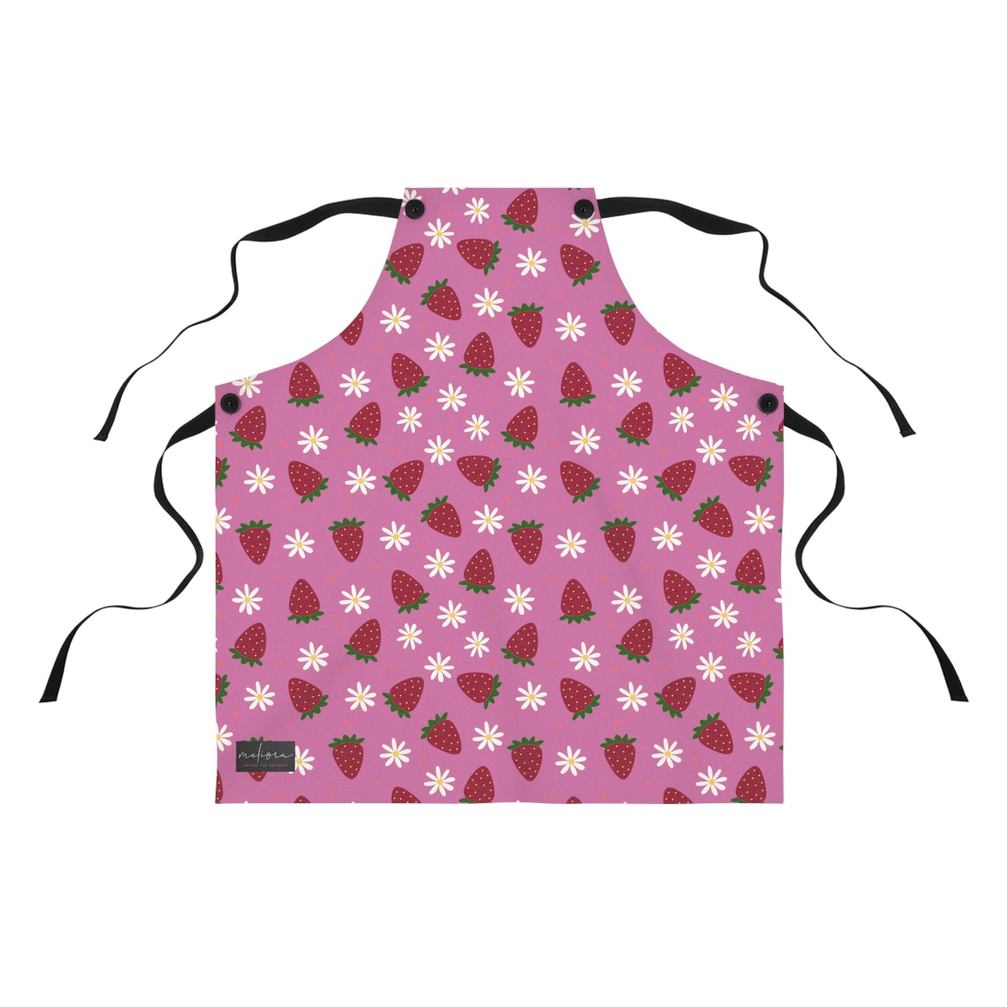 Cute Strawberry Print Kitchen Apron for Baking and Cooking