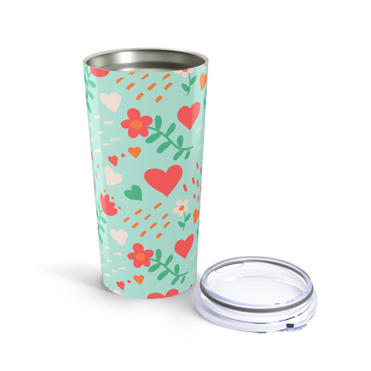 Colorful Floral Tumbler | 20oz Insulated Drinkware, Gift for Her, Kitchen Decor, Summer Vibes, Eco-Friendly Travel Mug