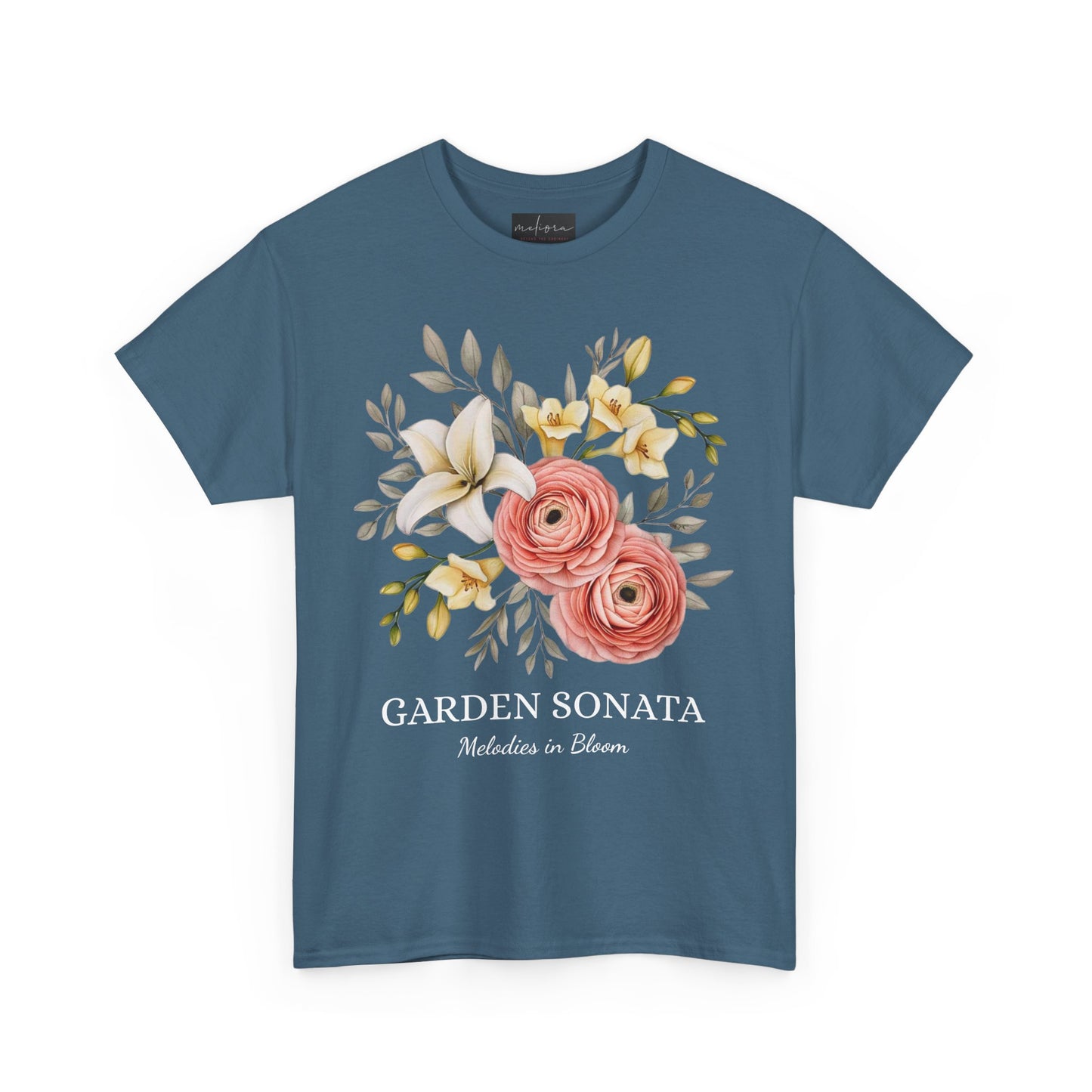 Floral Music Tee - Garden Sonata Shirt, Unisex Floral Tee, Music Lover Gift, Spring Style, Wedding Attire