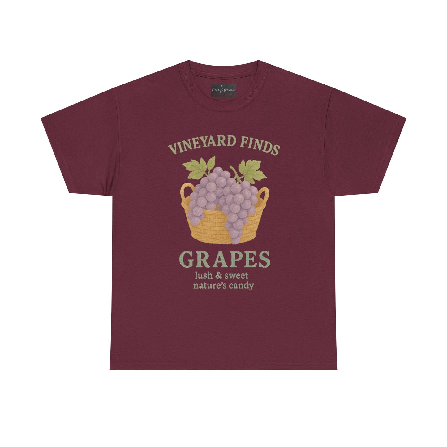 Vineyard Finds Heavy Cotton Tee - Sweet Grapes Design
