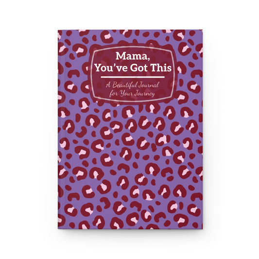 مذكرة بطبعة جلد النمر للأمهات - "ماما، أنتِ قادرة على ذلك" - دفتر ملاحظات جميل بغلاف مقوى