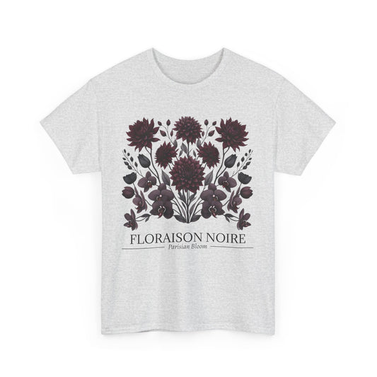 Floral Artwork Unisex Heavy Cotton Tee, Stylish T-Shirt for Garden Lovers, Casual Wear, Gift for Nature Enthusiasts, Floral Print Fashion