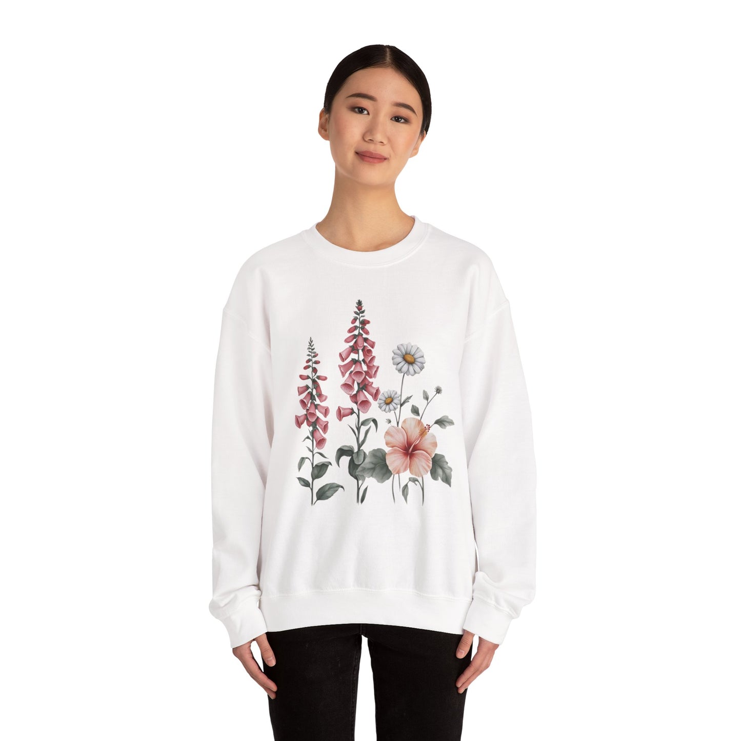 Floral Crewneck Sweatshirt, Cozy Pullover, Unisex Gift, Spring Apparel, Nature Lover's Sweater, Casual Wear for All Occasions