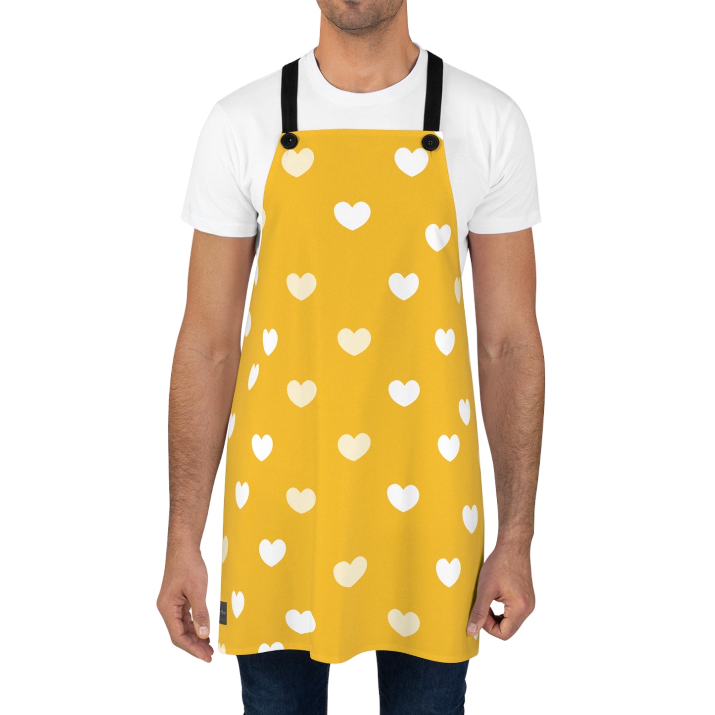 Heart Pattern Yellow Apron | Cute Baking Gift for Home Cooks | Perfect for Mother's Day & Birthdays