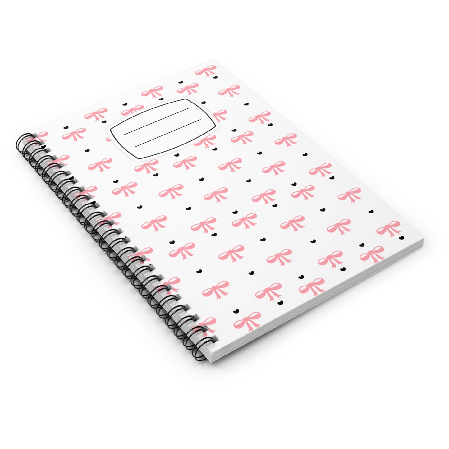 Charming Bow Spiral Notebook - Perfect for journaling, sketching, notes, gifts, back to school