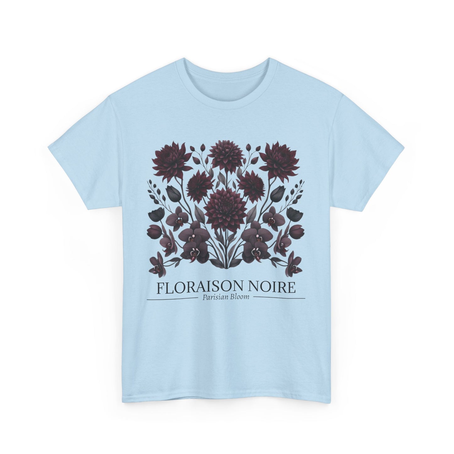 Floral Artwork Unisex Heavy Cotton Tee, Stylish T-Shirt for Garden Lovers, Casual Wear, Gift for Nature Enthusiasts, Floral Print Fashion