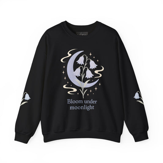 Bluebell flowers- Bloom Under Moonlight Sweatshirt -Heavy Blend Crewneck