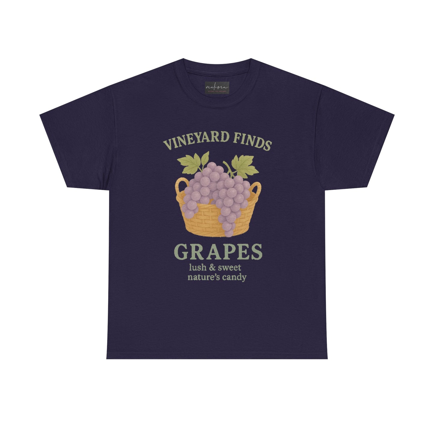 Vineyard Finds Heavy Cotton Tee - Sweet Grapes Design