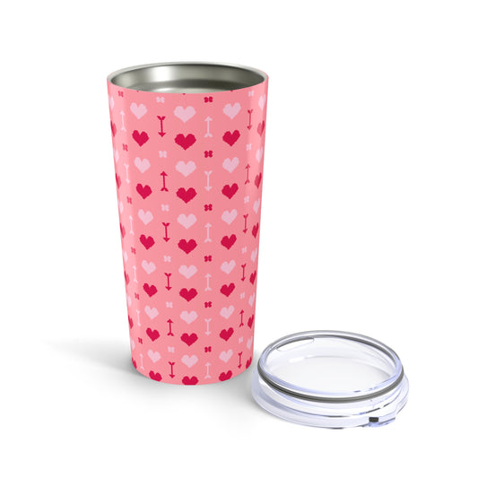 Heart & Bone Dog Lover Tumbler | 20oz Travel Mug | Valentine's Day Gift | Pet Mom / Dad | Cute Dog Design | Dishwasher Safe Flask