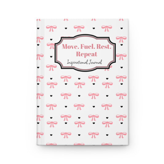 مذكرة ملهمة بغلاف مقوى - حركة. طاقة. راحة. كرر - مثالية لتحديد الأهداف والتأملات اليومية