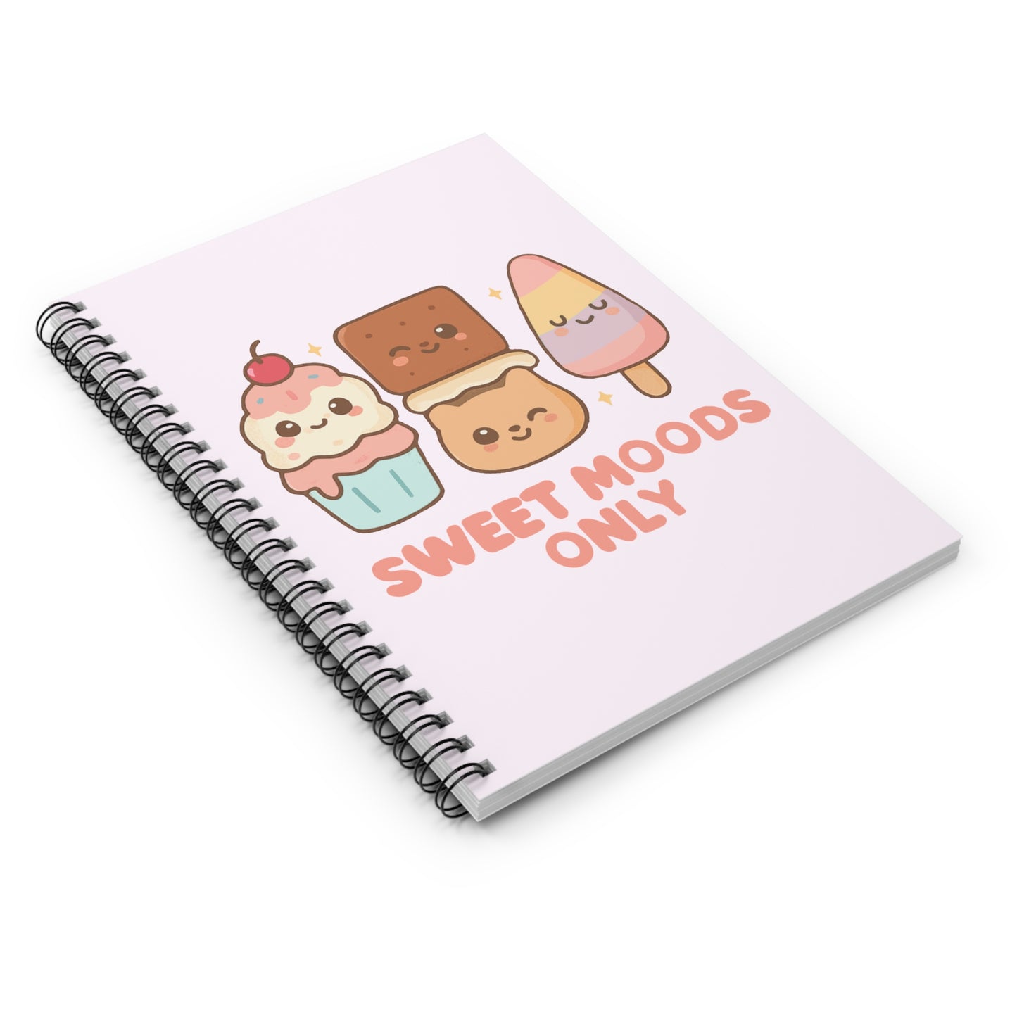 Cute Kawaii Spiral Notebook, Sweet Moods Only Journal for Students, Gift for Teachers, School Supplies, Diary for Kids, Writing Stationery
