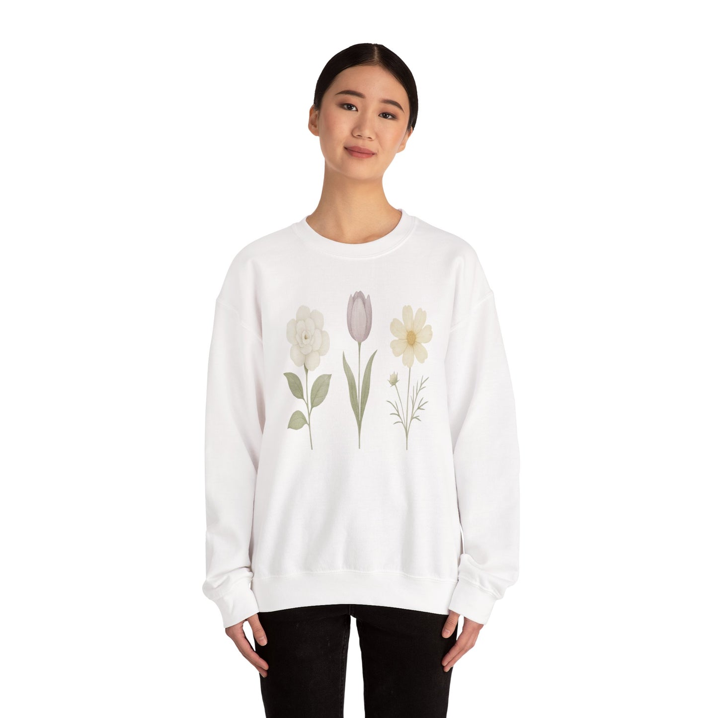 Floral Design Unisex Crewneck Sweatshirt - Cozy, Spring Vibes, Perfect Gift for Nature Lovers, Ideal for Casual Outings, Mother's Day, [...]