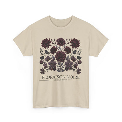 Floral Artwork Unisex Heavy Cotton Tee, Stylish T-Shirt for Garden Lovers, Casual Wear, Gift for Nature Enthusiasts, Floral Print Fashion