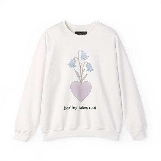 Bluebell flower- Healing Takes Root Sweatshirt - Heavy Blend™ Crewneck for Comfort and Wellness