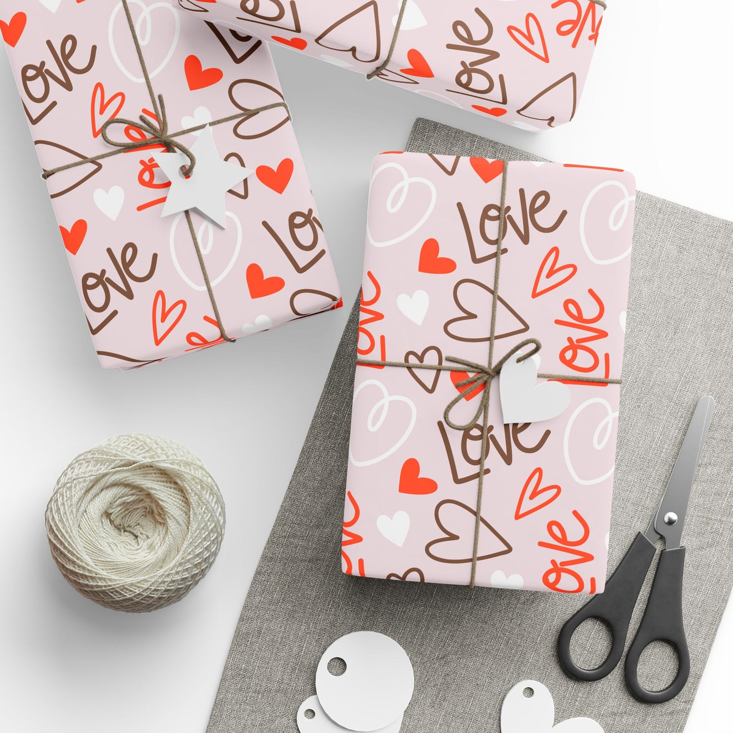 Valentine's Day Wrapping Paper, Love Gift Wrap, Heart Pattern Roll, Birthday Party Supplies, Cute Wrapping Sheets