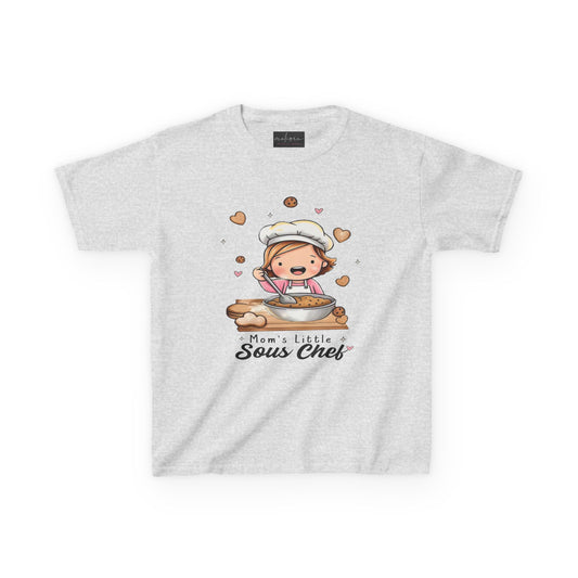 Mom's Little Sous Chef Kids Tee - Cute Baking T-Shirt for Young Chefs