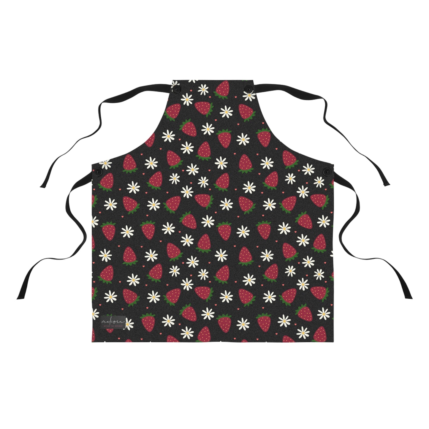 Cute Strawberry Print Kitchen Apron for Baking and Cooking