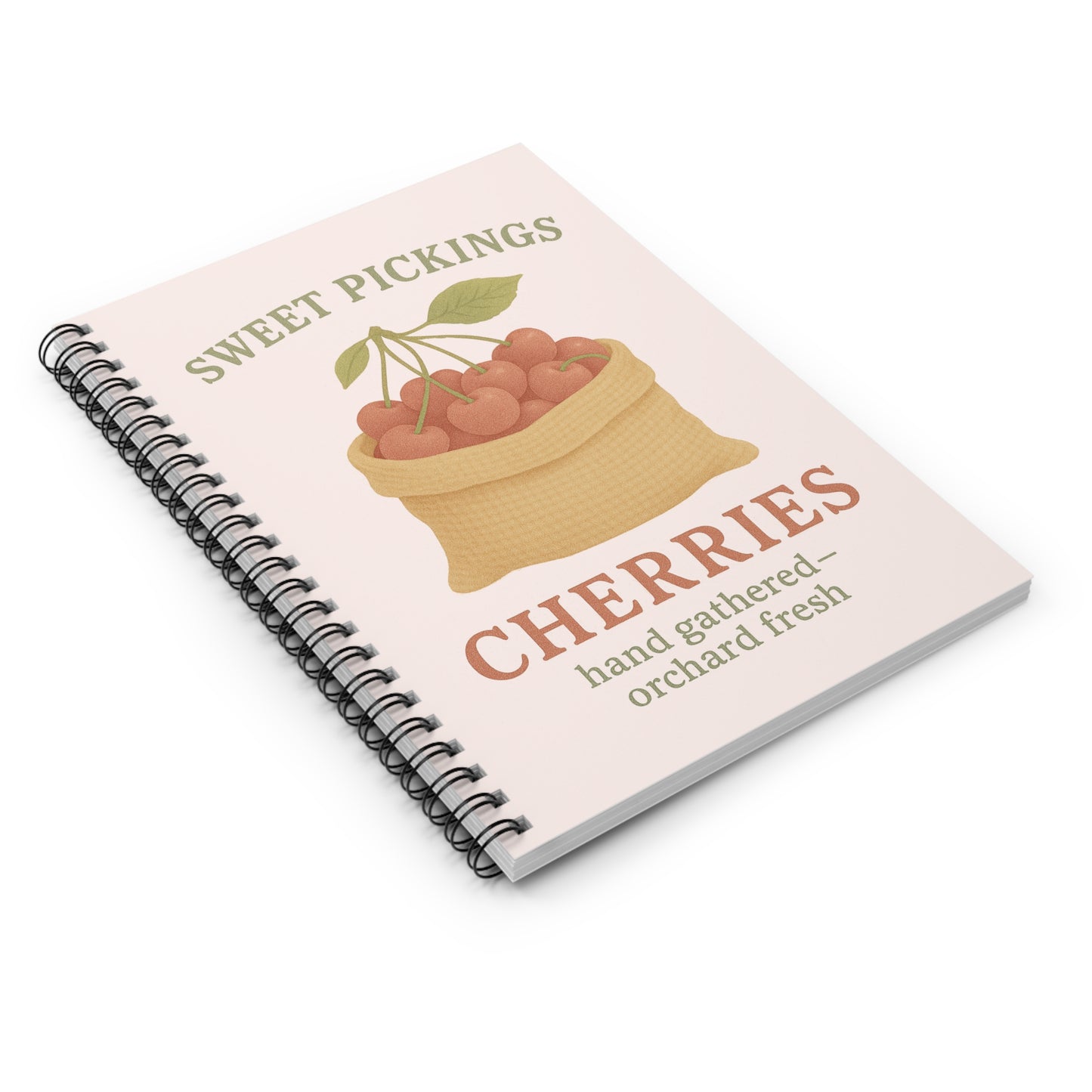 Charming Cherries Spiral Notebook - Fresh Harvest Design