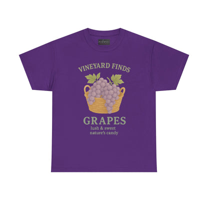 Vineyard Finds Heavy Cotton Tee - Sweet Grapes Design