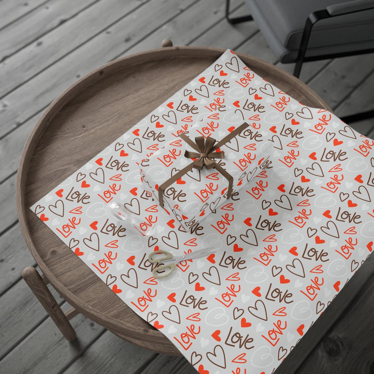 Heartfelt Gift Wrapping Paper, Romantic Gift Wrap, Love Themed Wrapping Paper, Valentine's Day, Wedding, Party Supplies