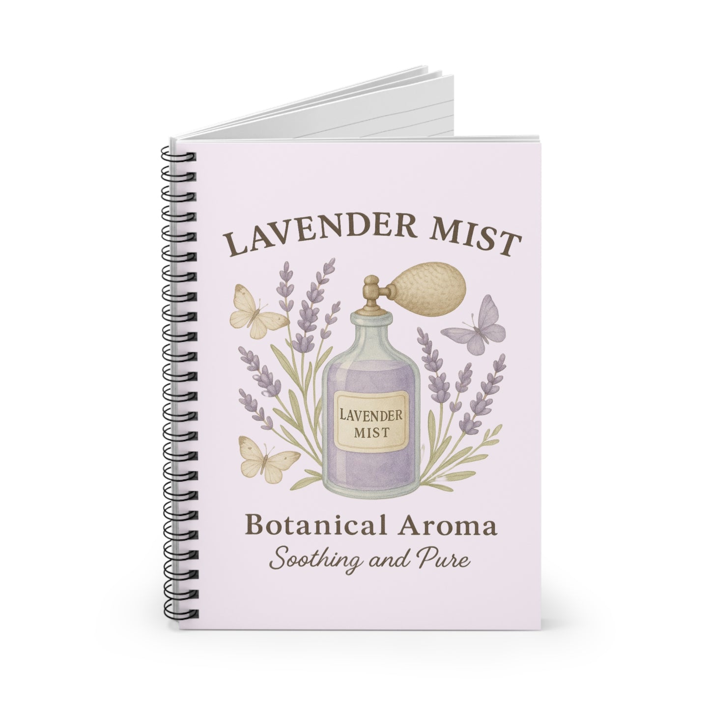Lavender Mist Spiral Notebook - Botanical Aroma, Floral Journal, Gift for Writers, Soothing Stationery, Nature Lovers, Lavender Decor
