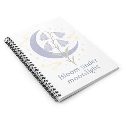 Bloom Under Moonlight Spiral Notebook - Ruled Line for Dreamers