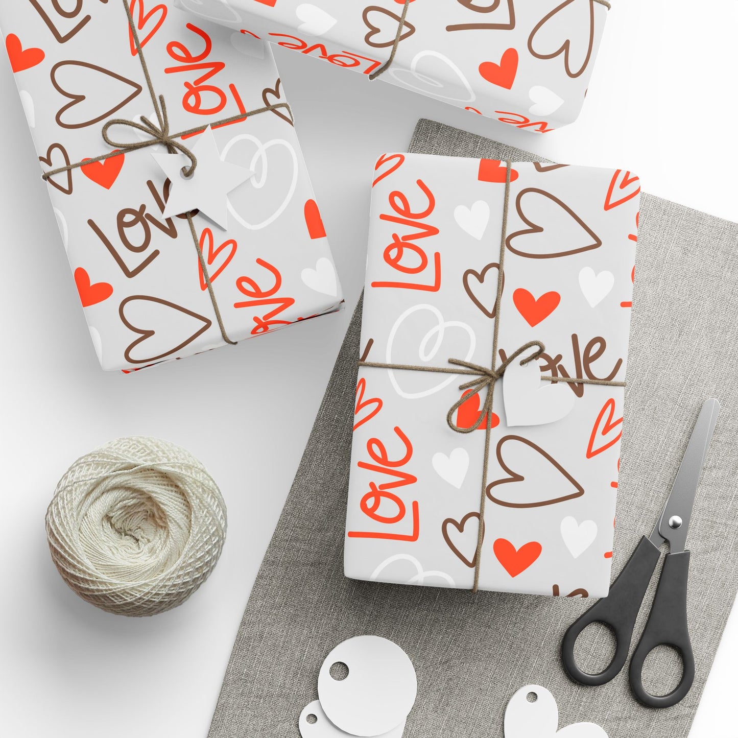 Heartfelt Gift Wrapping Paper, Romantic Gift Wrap, Love Themed Wrapping Paper, Valentine's Day, Wedding, Party Supplies