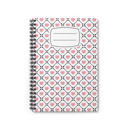 Heart-Patterned Spiral Notebook for Sweet Notes, Journaling, Back to School, Gift for Her, Cute Stationery