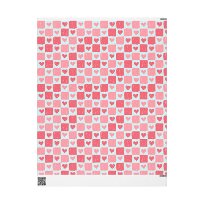 Valentine's Day Wrapping Paper, Gift Wrap for Love, Cute Heart Pattern, Pink Gift Wrap, Holiday Wrapping Papers