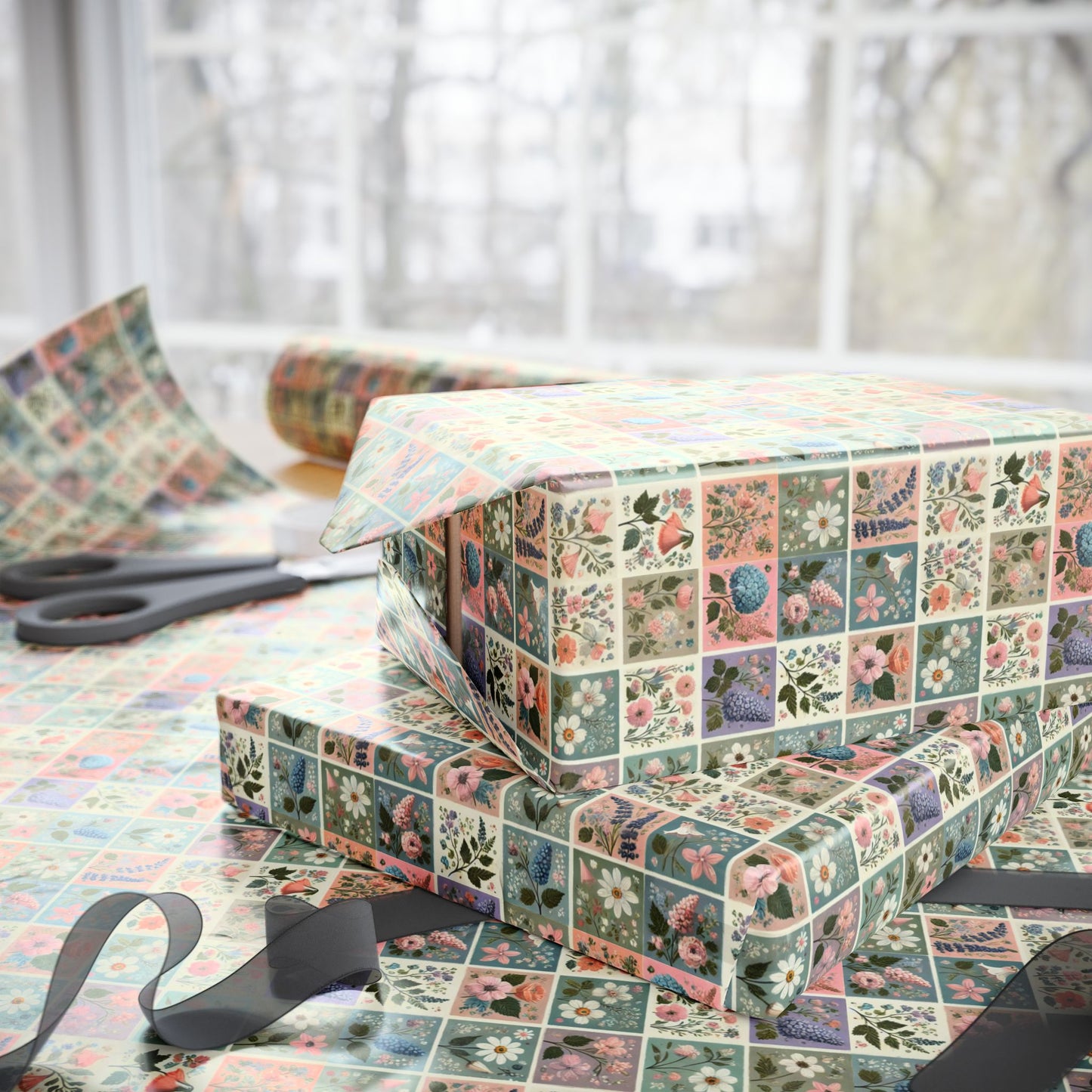 Charming Floral Wrapping Paper, Gift Wrap for Special Occasions, Birthday, Wedding, Holiday, Eco-Friendly Gift Wrapping