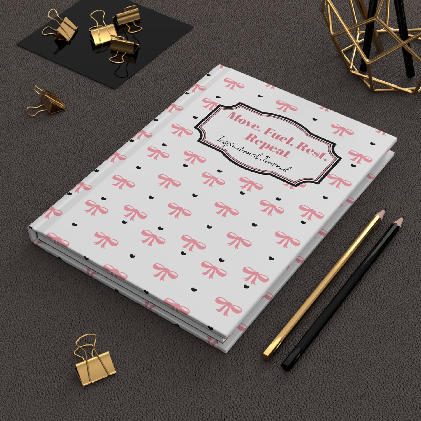Inspirational Hardcover Journal - Move. Fuel. Rest. Repeat - Perfect for Goal Setting and Daily Reflections