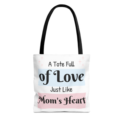 Mom's Heart Tote Bag - A Tote Full of Love with Floral Design